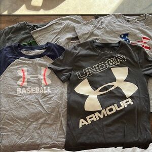 Under Armour Gray and Black Short Sleeve Tees